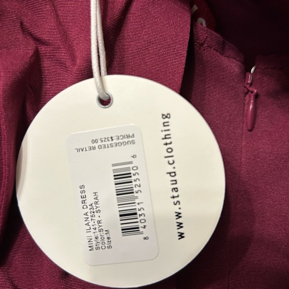 Staud Mini Ilana Dress in Syrah Size M - Picture 3 of 3